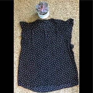 Flutter Sleeve Floral Blouse